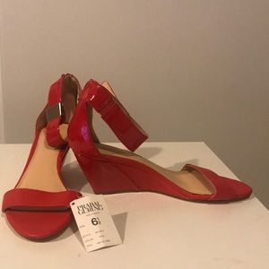 Brand NWT red wedge sandals